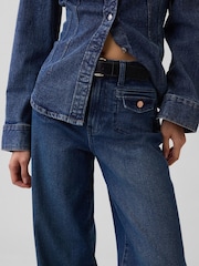 Gap Medium Wash High Waisted Stride Wide-Leg Jeans - Image 5 of 5