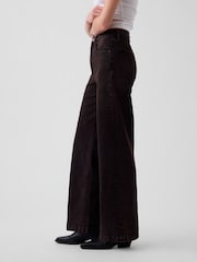 Gap Dark Brown High Waisted Stride Wide-Leg Jeans - Image 5 of 5