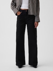 Gap Black High Waisted Stride Wide-Leg Jeans - Image 1 of 5