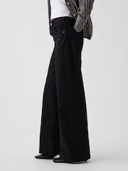 Gap Black High Waisted Stride Wide-Leg Jeans - Image 3 of 5