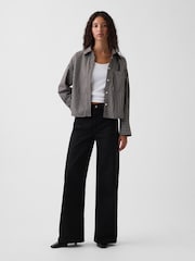 Gap Black High Waisted Stride Wide-Leg Jeans - Image 4 of 5