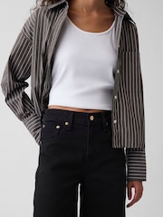 Gap Black High Waisted Stride Wide-Leg Jeans - Image 5 of 5