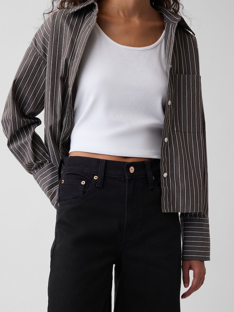 Gap Black High Waisted Stride Wide-Leg Jeans - Image 5 of 5 Gap Black High Waisted Stride Wide-Leg Jeans - Image 5 of 5