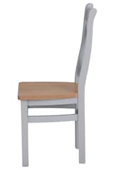 K Interiors Grey Oak Windsor Solid Wood Cross Back Wooden Seat Dining Chair Set of 2 - Image 5 of 5