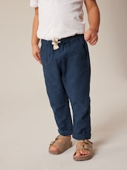 Navy Linen Blend Pull-On Trousers (3mths-7yrs) - Image 1 of 10