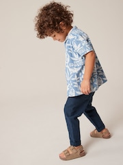 Navy Linen Blend Pull-On Trousers (3mths-7yrs) - Image 2 of 10