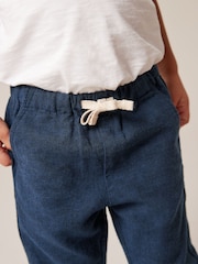 Navy Linen Blend Pull-On Trousers (3mths-7yrs) - Image 5 of 10