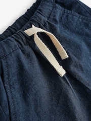 Navy Linen Blend Pull-On Trousers (3mths-7yrs) - Image 9 of 10
