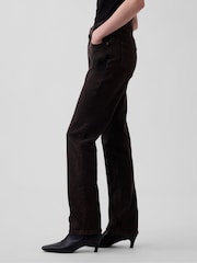 Brūna krāsa - Gap High Rise 90Slim Straight džinsi - Attēls 4 no 7