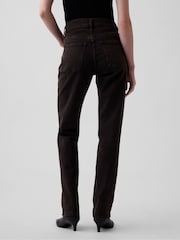 Brūna krāsa - Gap High Rise 90Slim Straight džinsi - Attēls 5 no 7