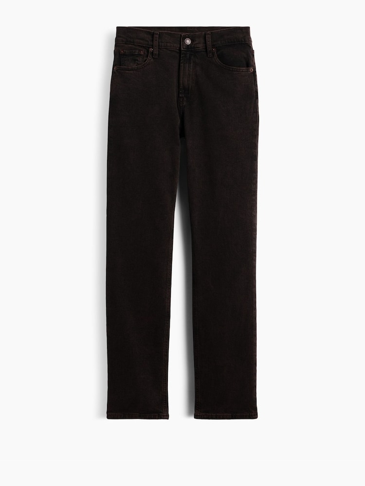 Brūna krāsa - Gap High Rise 90Slim Straight džinsi - Attēls 7 no 7