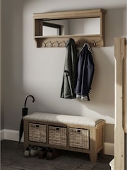 K Interiors Smoked Oak Embleton Solid Wood Hall Bench Top - Image 1 of 6