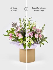 Lilac Purple Alstroemeria Fresh Flower Bouquet in Hatbox - Image 3 of 4