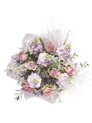Lilac Purple Alstroemeria Fresh Flower Bouquet in Hatbox - Image 4 of 4