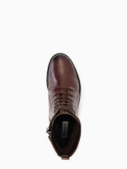 Dune London Brown Prestone Cleated Sole Lace-Up Hiker Boots - Image 4 of 6