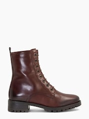 Dune London Brown Prestone Cleated Sole Lace-Up Hiker Boots - Image 5 of 6