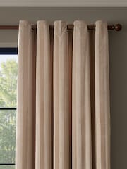 Paoletti Regency Stripe Velvet Lined Eyelet Curtains - Bilde 1 av 4