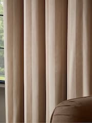 Paoletti Regency Stripe Velvet Lined Eyelet Curtains - Bilde 3 av 4