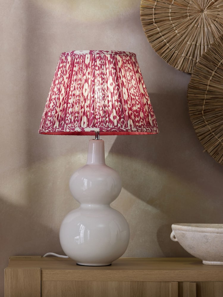 Berry Red Geo Pleated Lamp Shade - Image 2 of 5