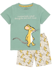 Vanilla Underground Green Gruffalo Kids Licensing 100% Cotton Pyjamas 2 Packs - Image 2 of 5