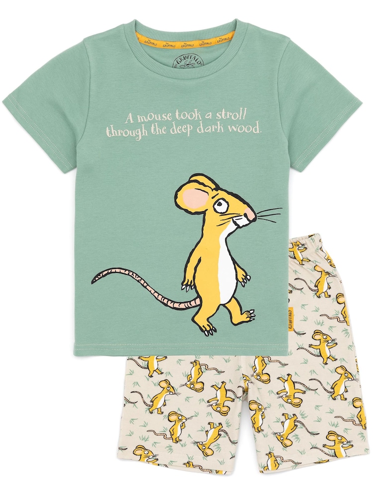 Vanilla Underground Green Gruffalo Kids Licensing 100% Cotton Pyjamas 2 Packs - Image 2 of 5