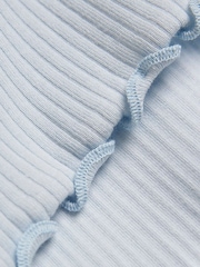 River Island Girls Blue Rib Lettuce Hem Top - Image 4 of 4