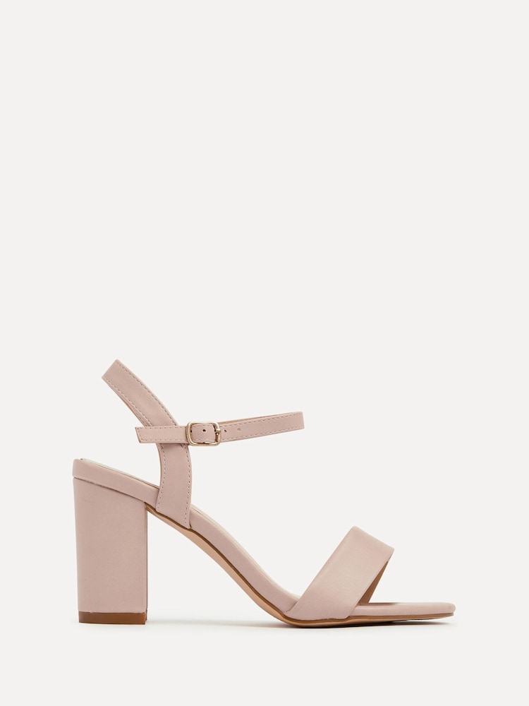 Linzi Nude Skyline Open Back Barely There Block Heeled Sandals - Image 2 of 5