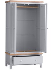 K Interiors Grey Windsor Solid Wood Double, 1 Drawer Wardrobe - Image 4 of 6