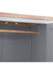 K Interiors Grey Windsor Solid Wood Double, 1 Drawer Wardrobe - Image 5 of 6