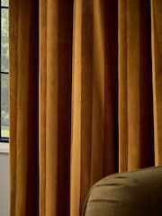Paoletti Regency Stripe Velvet Lined Eyelet Curtains - Bilde 3 av 4