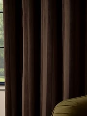 Paoletti Regency Stripe Velvet Lined Eyelet Curtains - Bilde 3 av 4