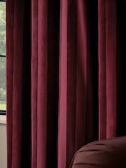 Paoletti Regency Stripe Velvet Lined Eyelet Curtains - Bilde 3 av 4