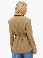 LOAVIES Brown Make It Blossom Striped Blazer - Image 2 of 5