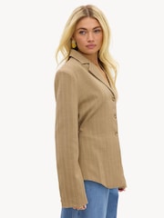 LOAVIES Brown Make It Blossom Striped Blazer - Image 5 of 5