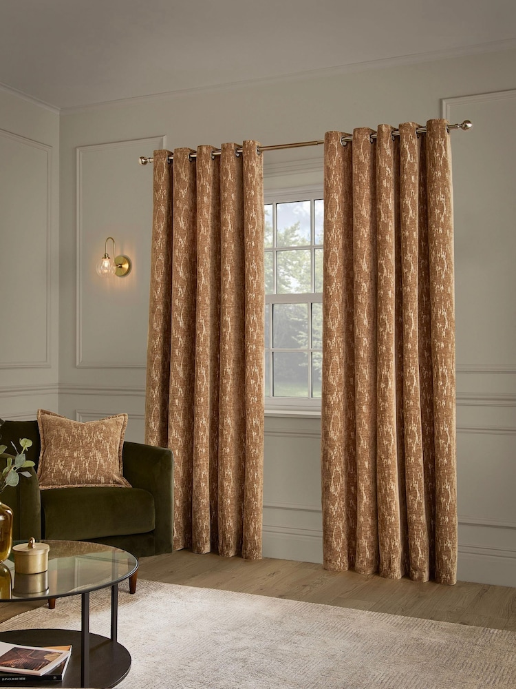 Paoletti Aurelio Chenille Lined Eyelet Curtains - Bilde 2 av 4