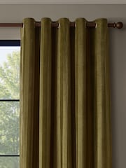 Paoletti Regency Stripe Velvet Lined Eyelet Curtains - Bilde 1 av 4