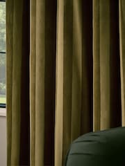 Paoletti Regency Stripe Velvet Lined Eyelet Curtains - Bilde 3 av 4