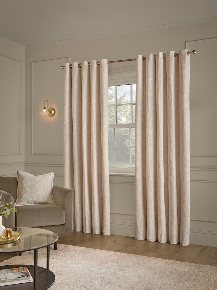 Paoletti Aurelio Chenille Lined Eyelet Curtains - Bilde 2 av 4