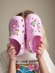 Pink Character Badge Clogs - Image 3 of 8