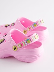 Pink Character Badge Clogs - Image 7 of 8