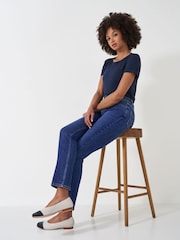 Crew Clothing Navy Blue Straight Jeans - Image 3 of 5