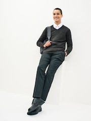 Dark Grey V-Neck Regular Soft Touch Knit Jumper - Image 2 of 6