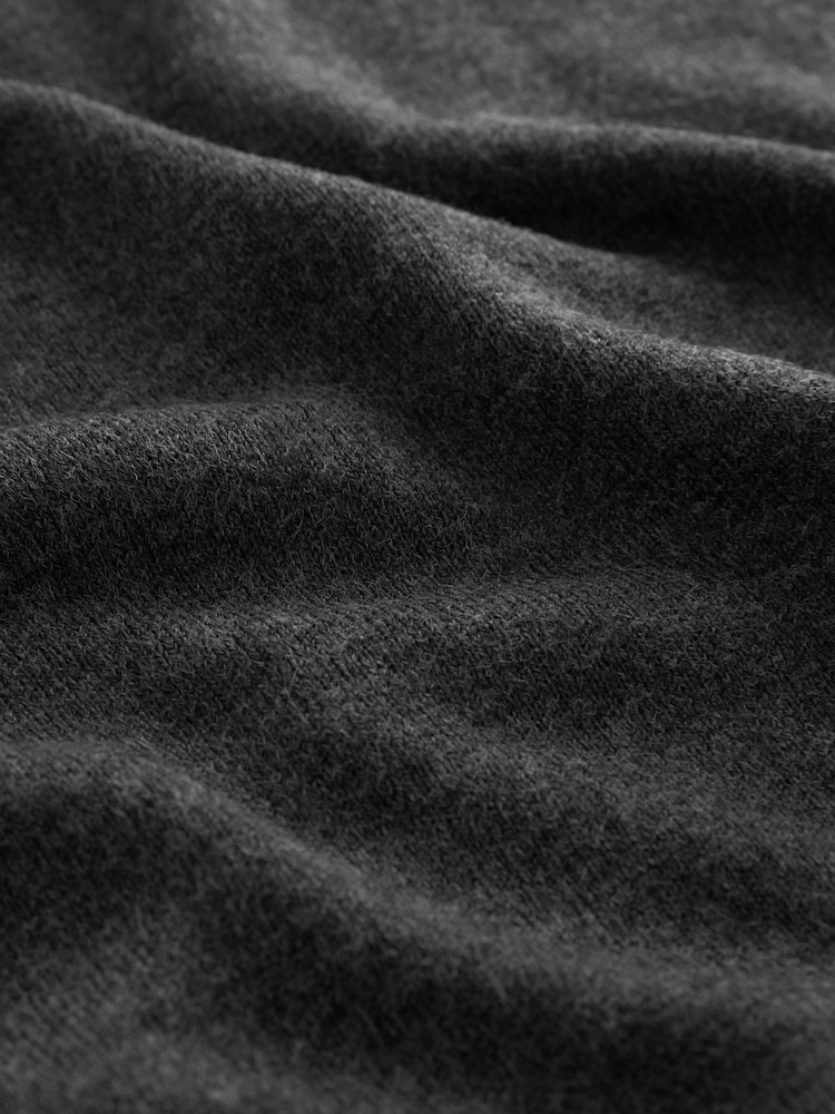 Dark Grey V-Neck Regular Soft Touch Knit Jumper - Image 6 of 6