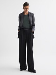 Reiss Emerald Helen Silk Front Crew Neck T-Shirt - Image 3 of 5