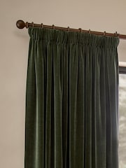 Yard Lichen Heavy Chenille Lined Pencil Pleat Curtains - Image 1 of 4