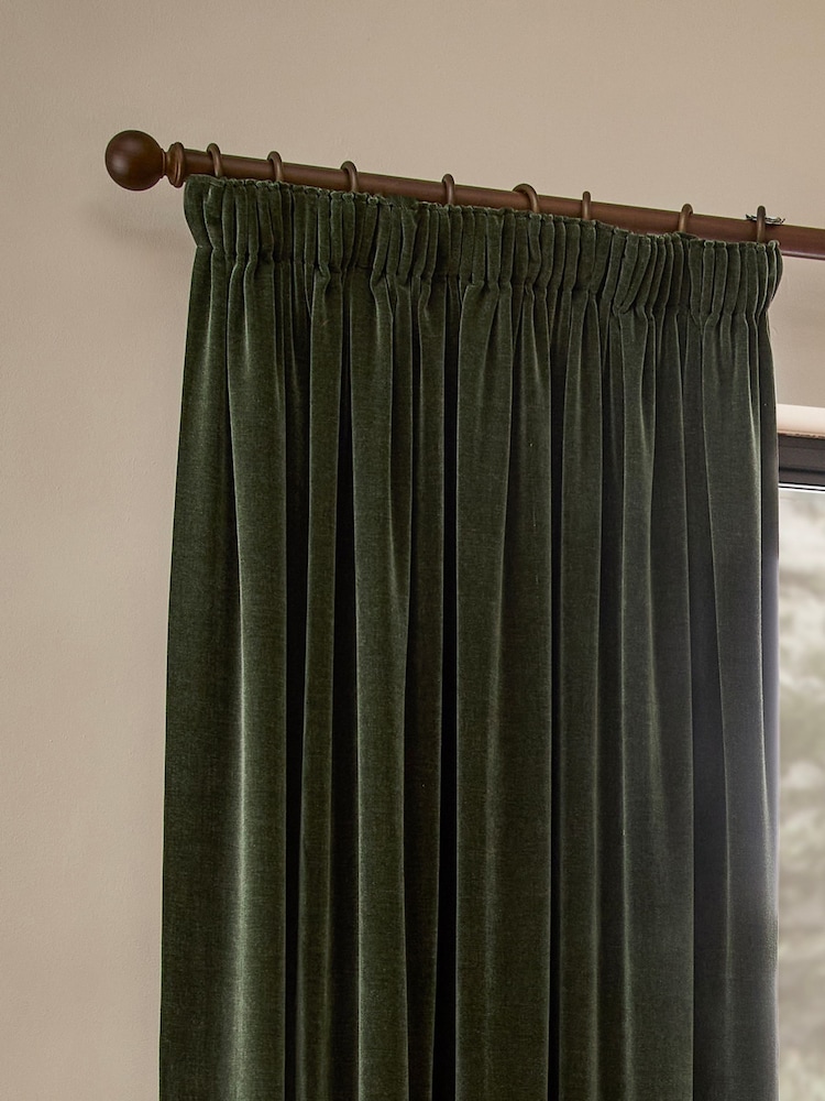 Yard Lichen Heavy Chenille Lined Pencil Pleat Curtains - Image 1 of 4 Yard Lichen Heavy Chenille Lined Pencil Pleat Curtains - Image 1 of 4