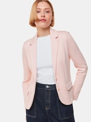 Whistles Pink Slim 100% Cotton Jersey Jacket - Image 4 of 5