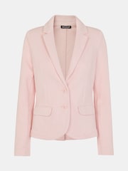 Whistles Pink Slim 100% Cotton Jersey Jacket - Image 5 of 5