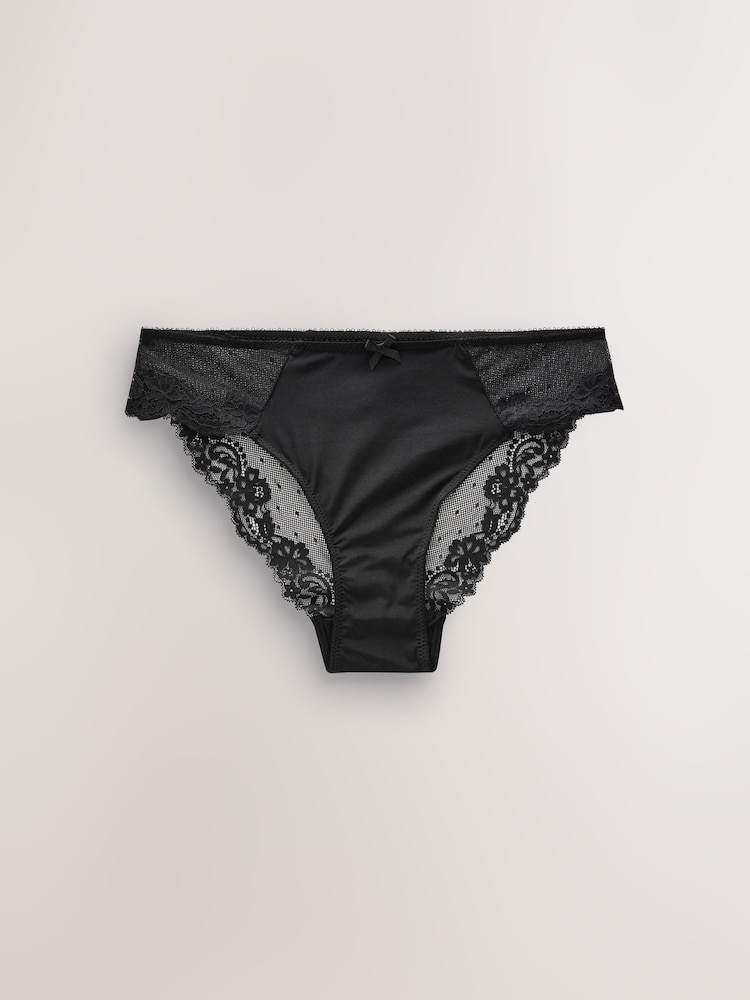 Noir - Culotte en résille et dentelle - Image 6 of 7