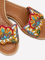 Boden Pink Beaded Flower Flat Sandals - Image 5 of 5